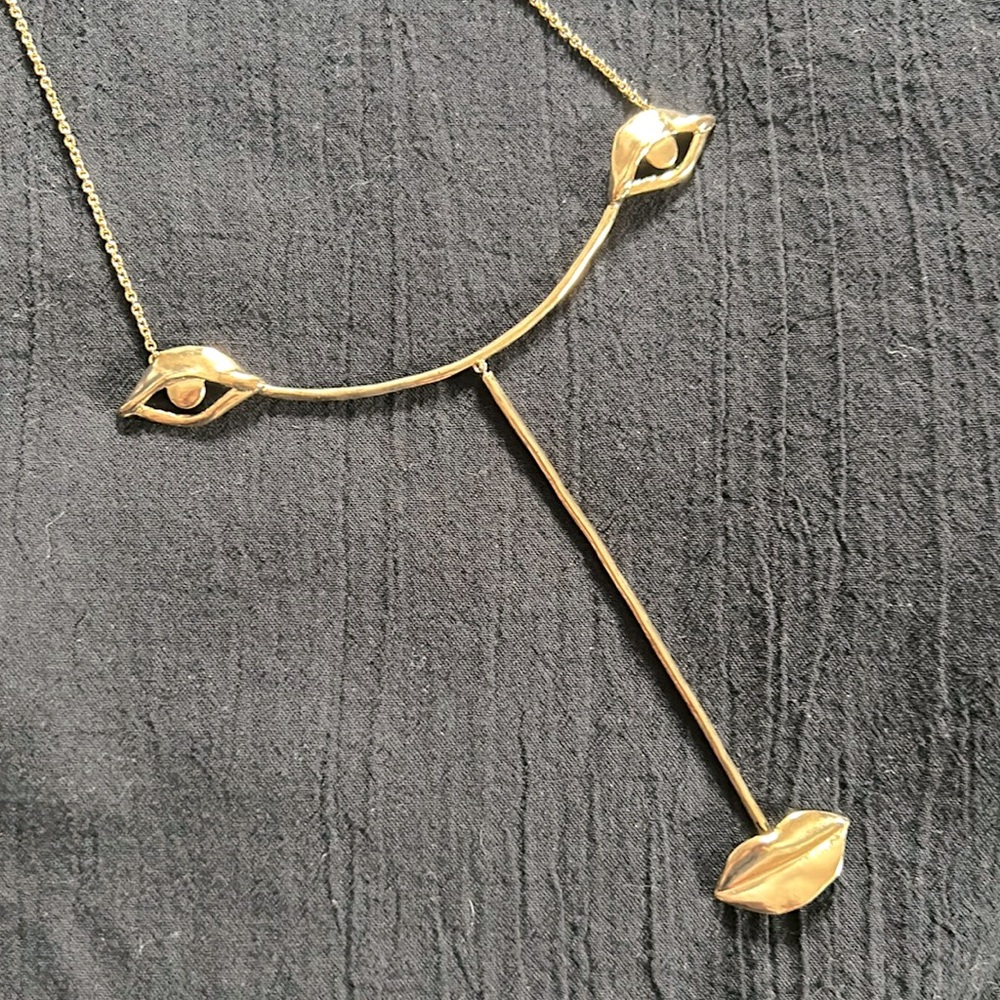 BJORG Sterling silver with 18kt gold plating face necklace